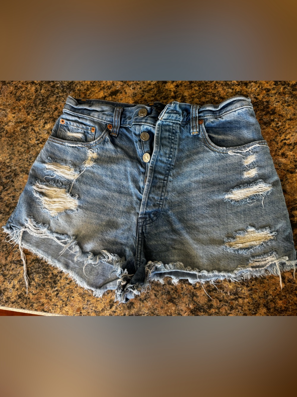 Abercrombie & Fitch Cut Off Festival Mom Shorts Shorty Women’s Sz 27 Distress